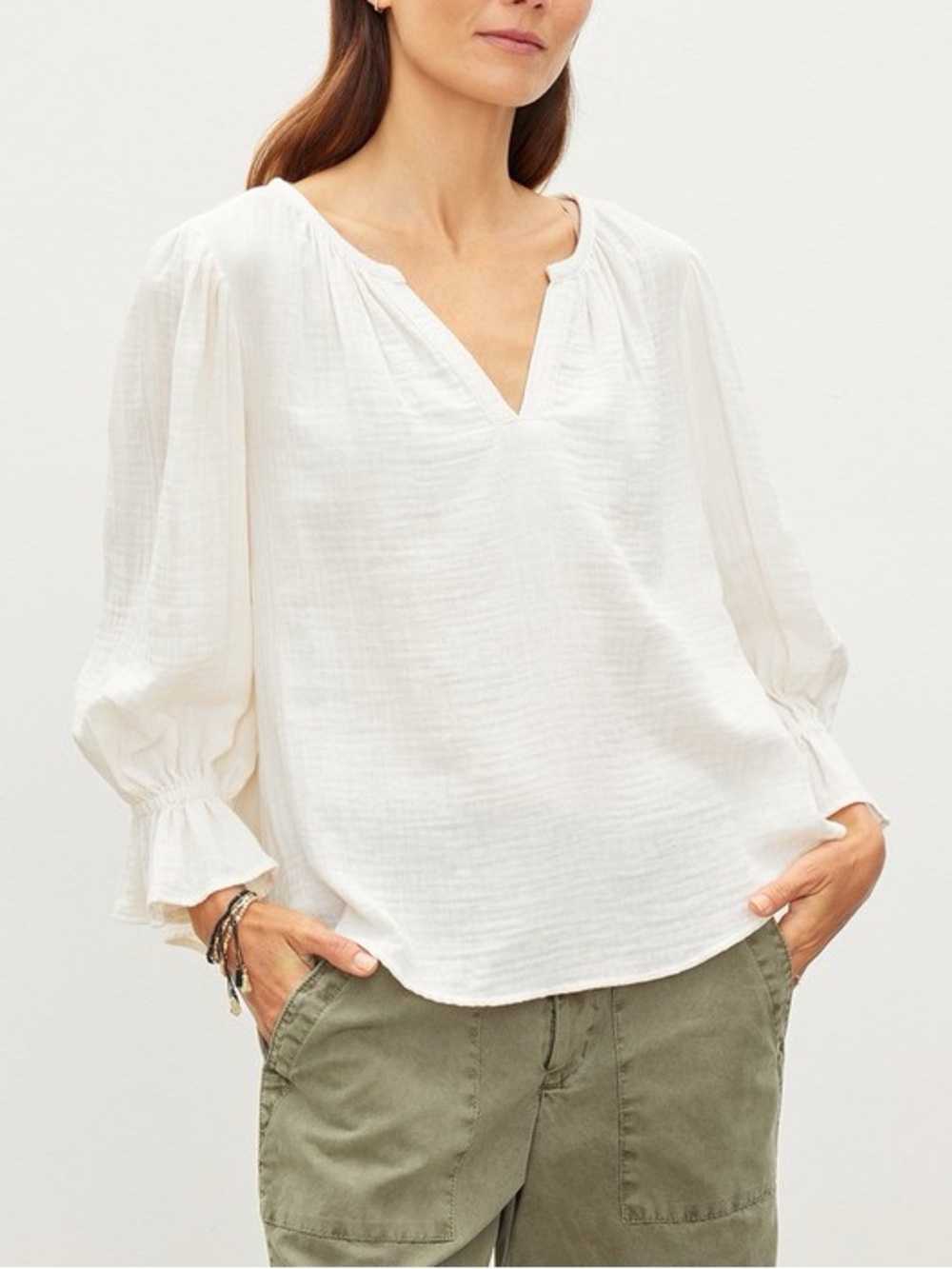 Velvet by Graham & Spencer Dita Cotton Gauze Top